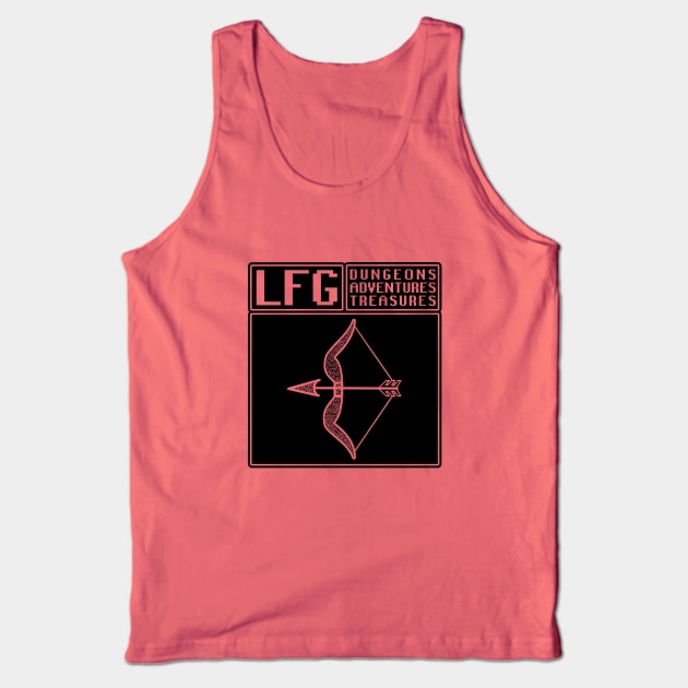 LFG Looking For Group Ranger Bow Dungeon Tabletop RPG TTRPG Tank Top by GraviTeeGraphics